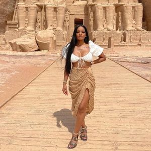 Brown Skirt. Skirt was taking in to fit model.